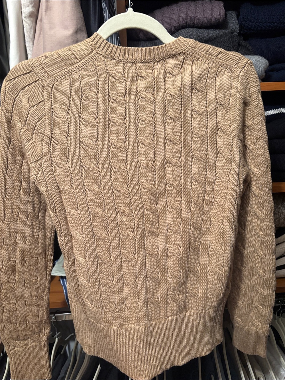 Polo Ralph Lauren Cotton Cable Long Sleeve Cardigan - Vintage Khaki - Small - Picture 7 of 7